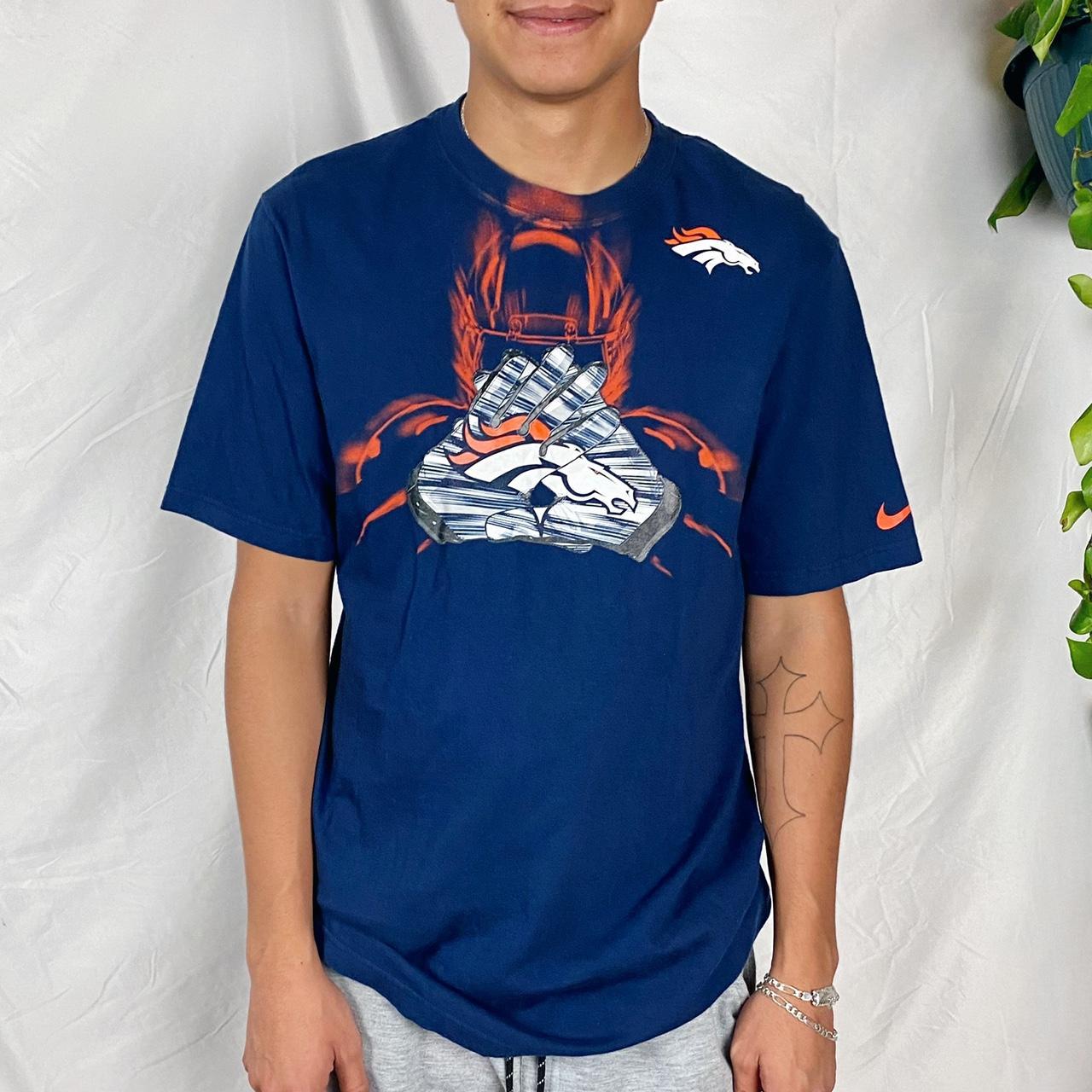 Y2K Denver Broncos Navy Tee This NFL Shop shirt is - Depop