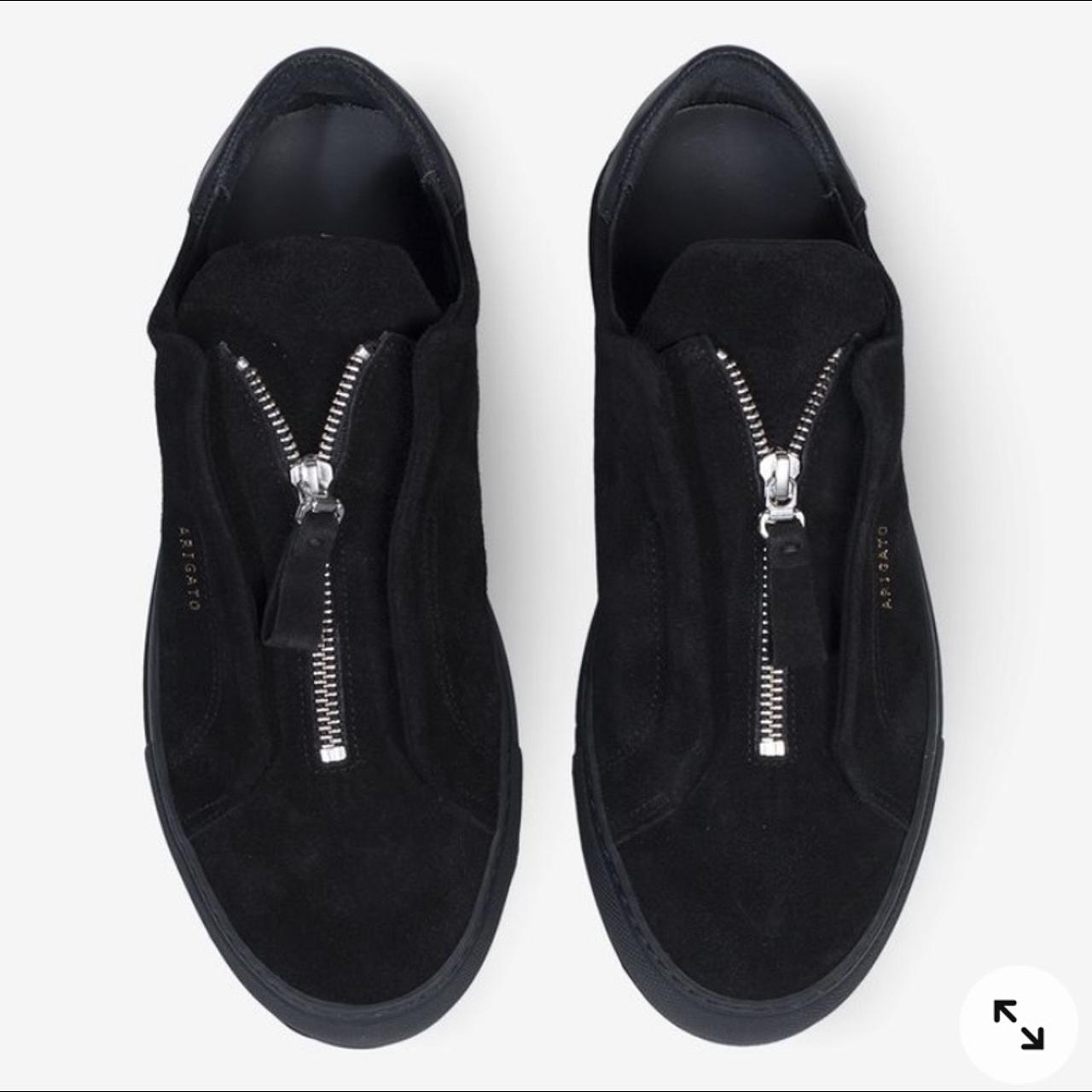 AXEL ARIGATO Clean 90 Zip Sneaker Black Suede