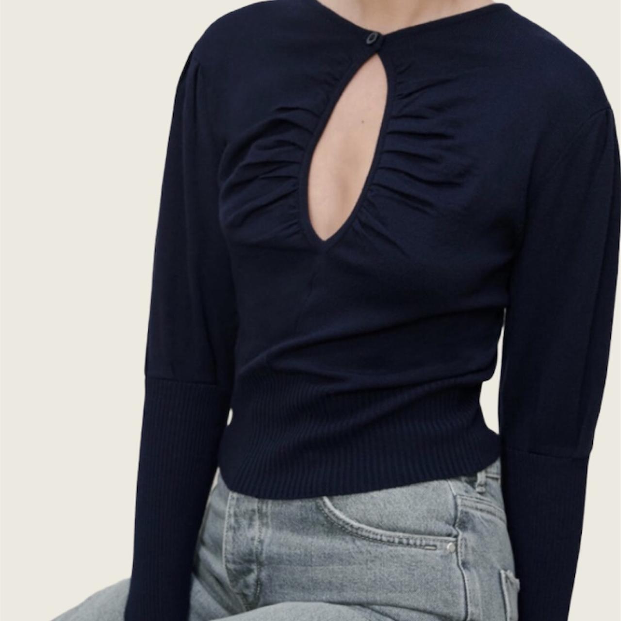 zara cut out knit sweater