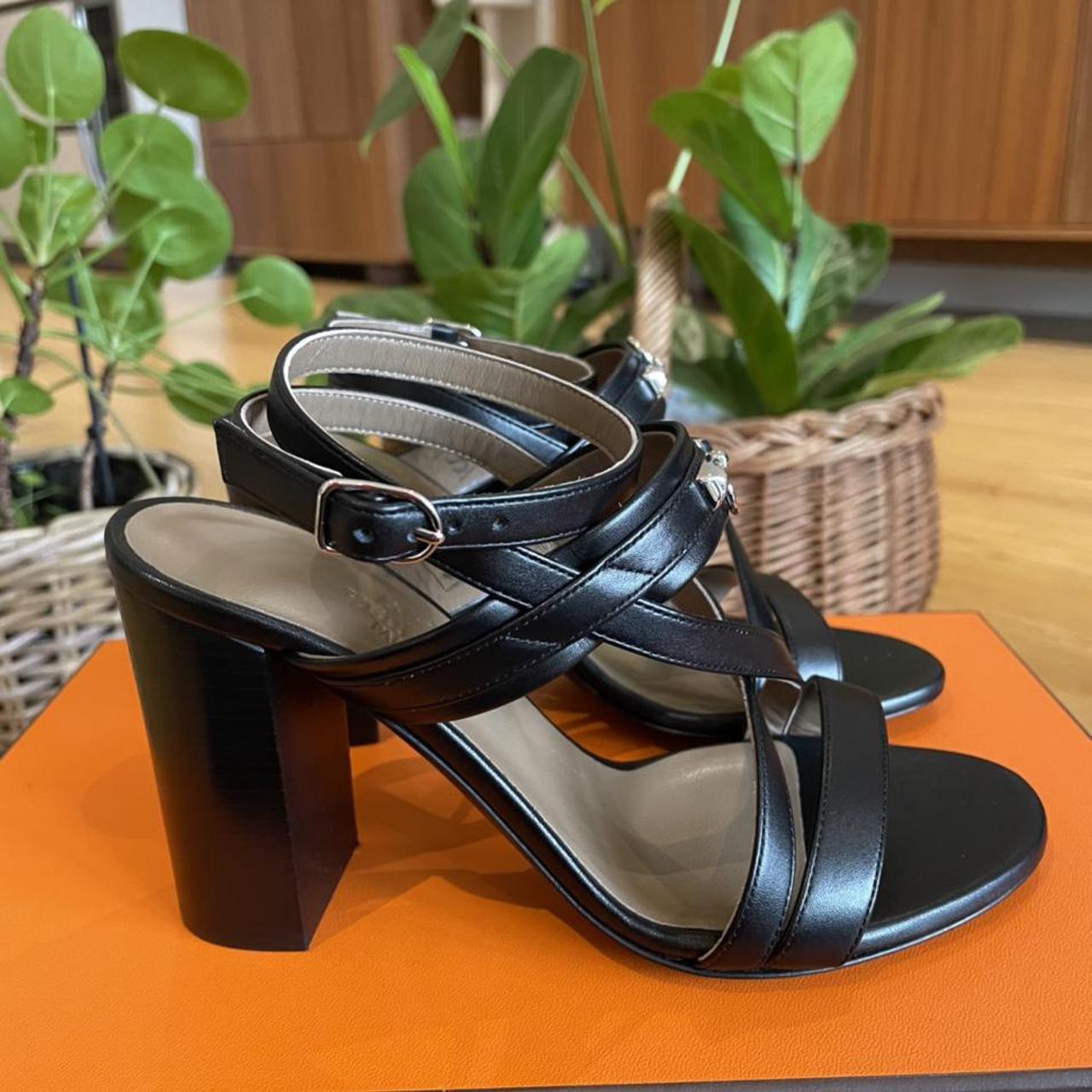 hermes patent leather sandals