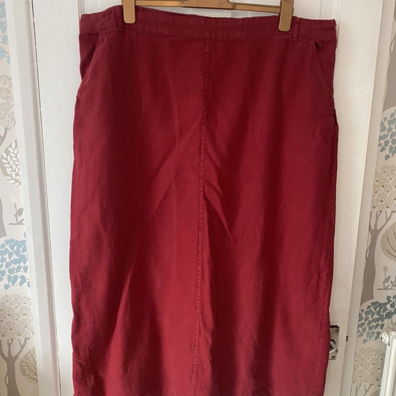 Lovely Seasalt 100% linen red skirt in size 26-28.... - Depop