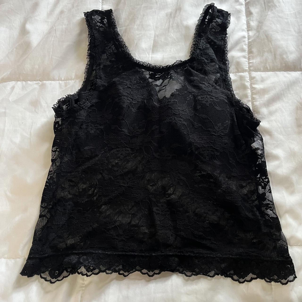 new without tags 🏷 black sheer lace cami bustier bra... - Depop