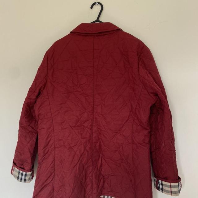 Red burberry quilted jacket on sale womens