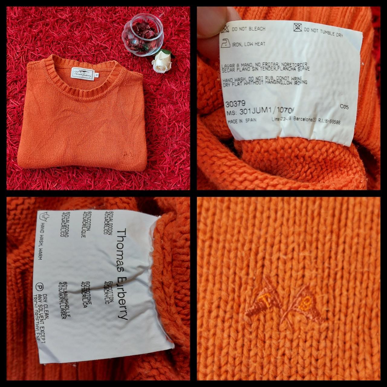 For sale is Thomas Burberrys Sweatshirt Orange Size - Depop