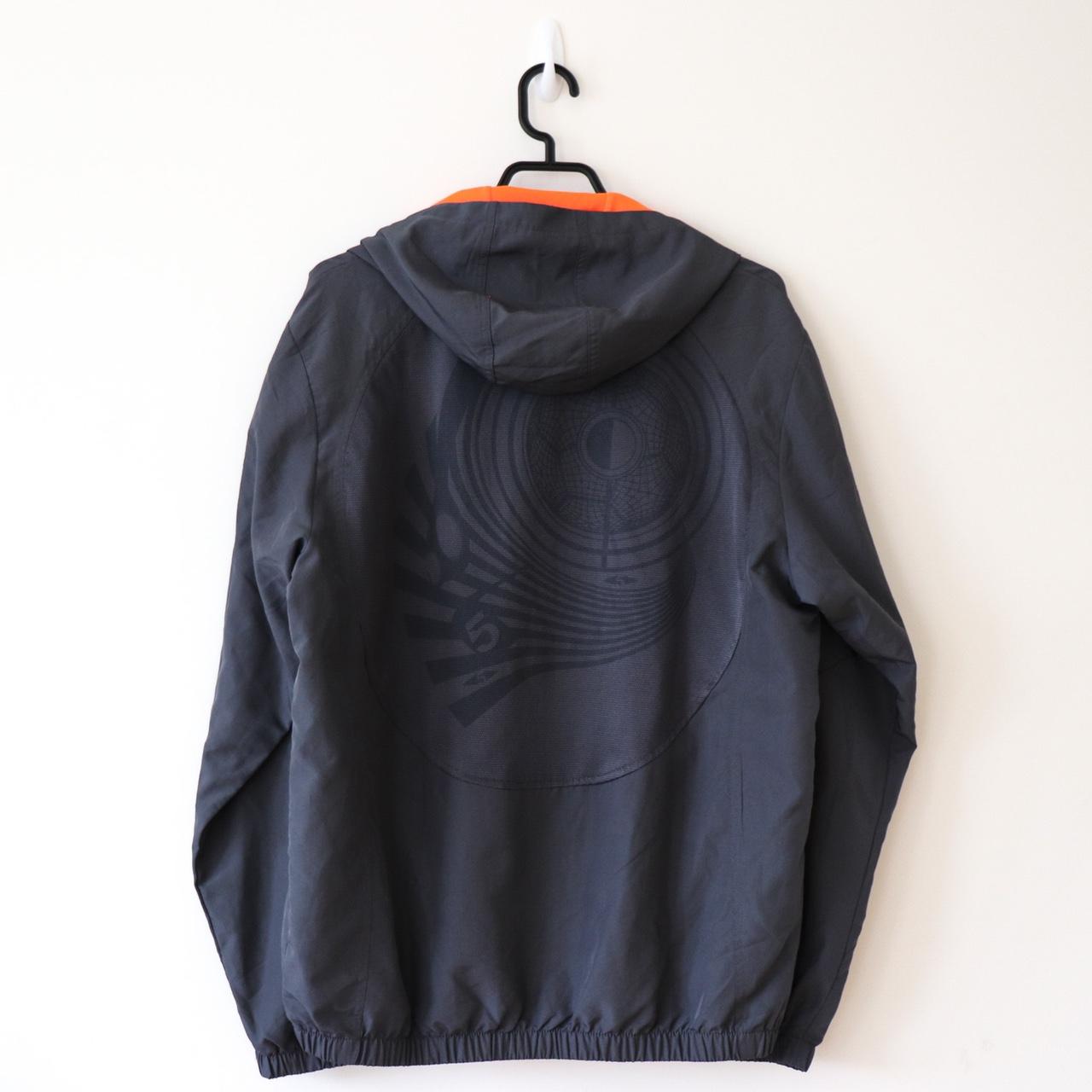 Grey Umbro Windbreaker Jacket with Orange Detailing... Depop
