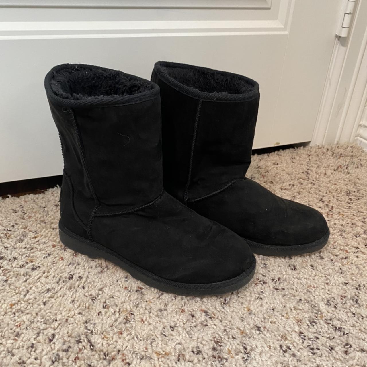 Black Ugg style boots lined with fur! These are... Depop