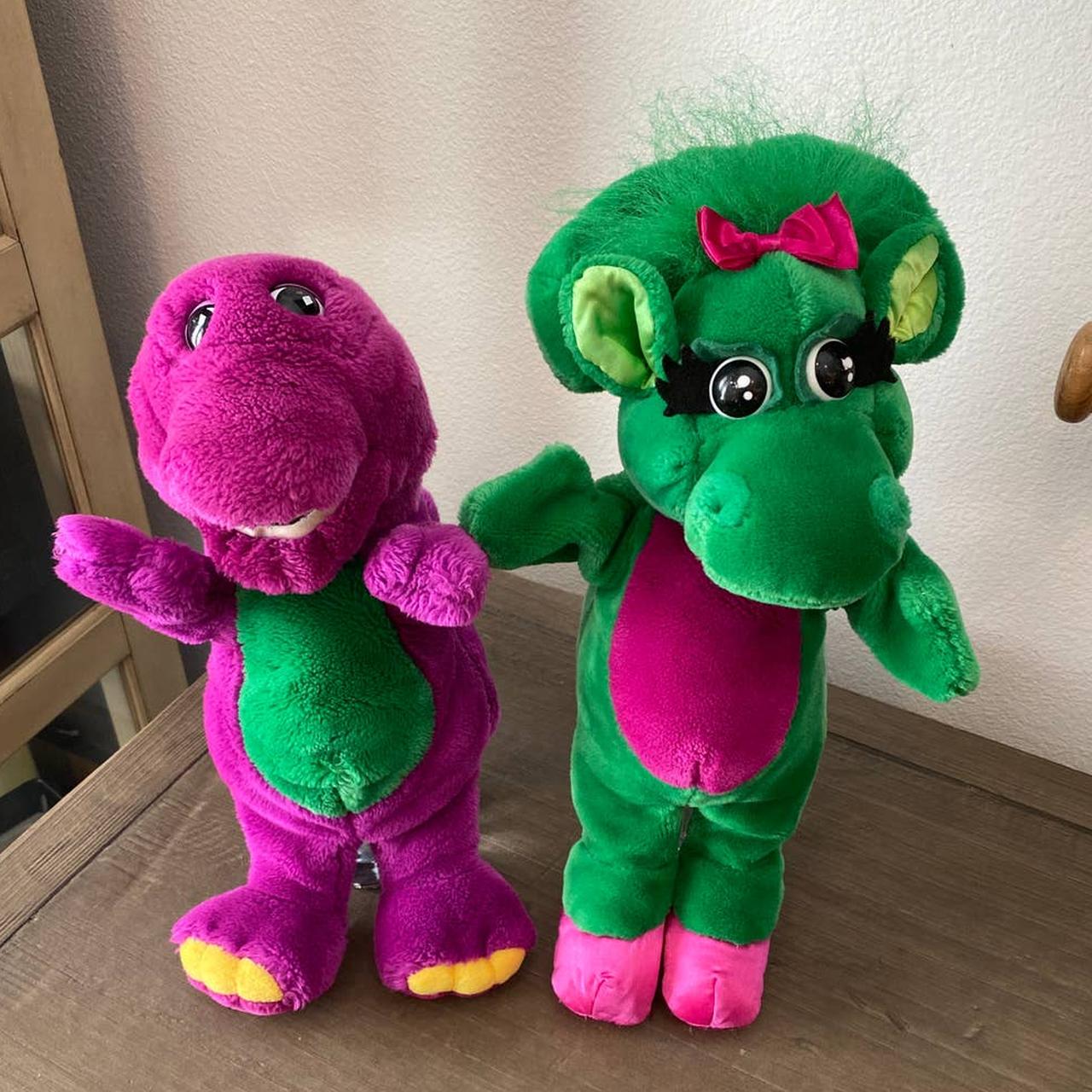 Vintage Barney & Baby Bop Hand Puppet Plush from the... - Depop