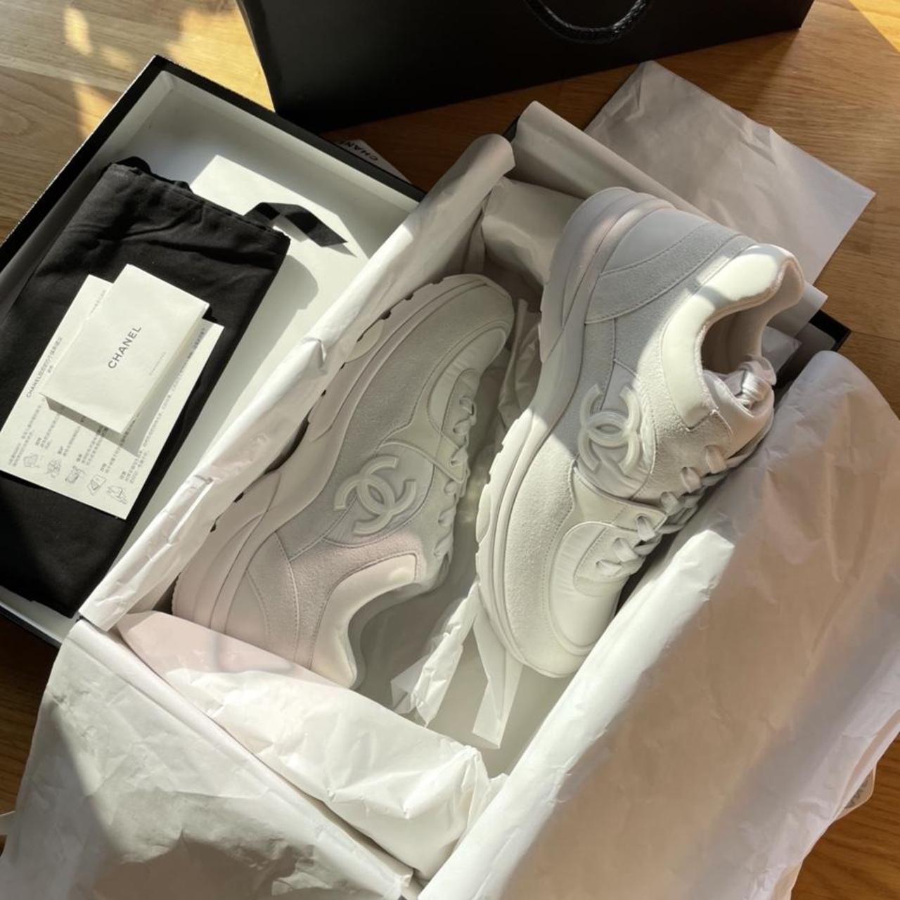 all white chanel runners