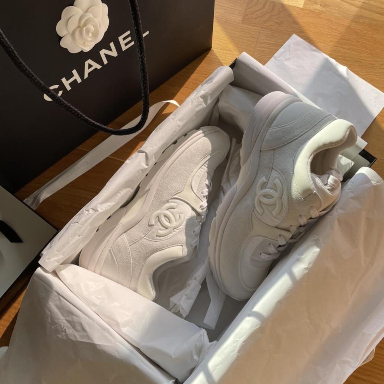 all white chanel runners