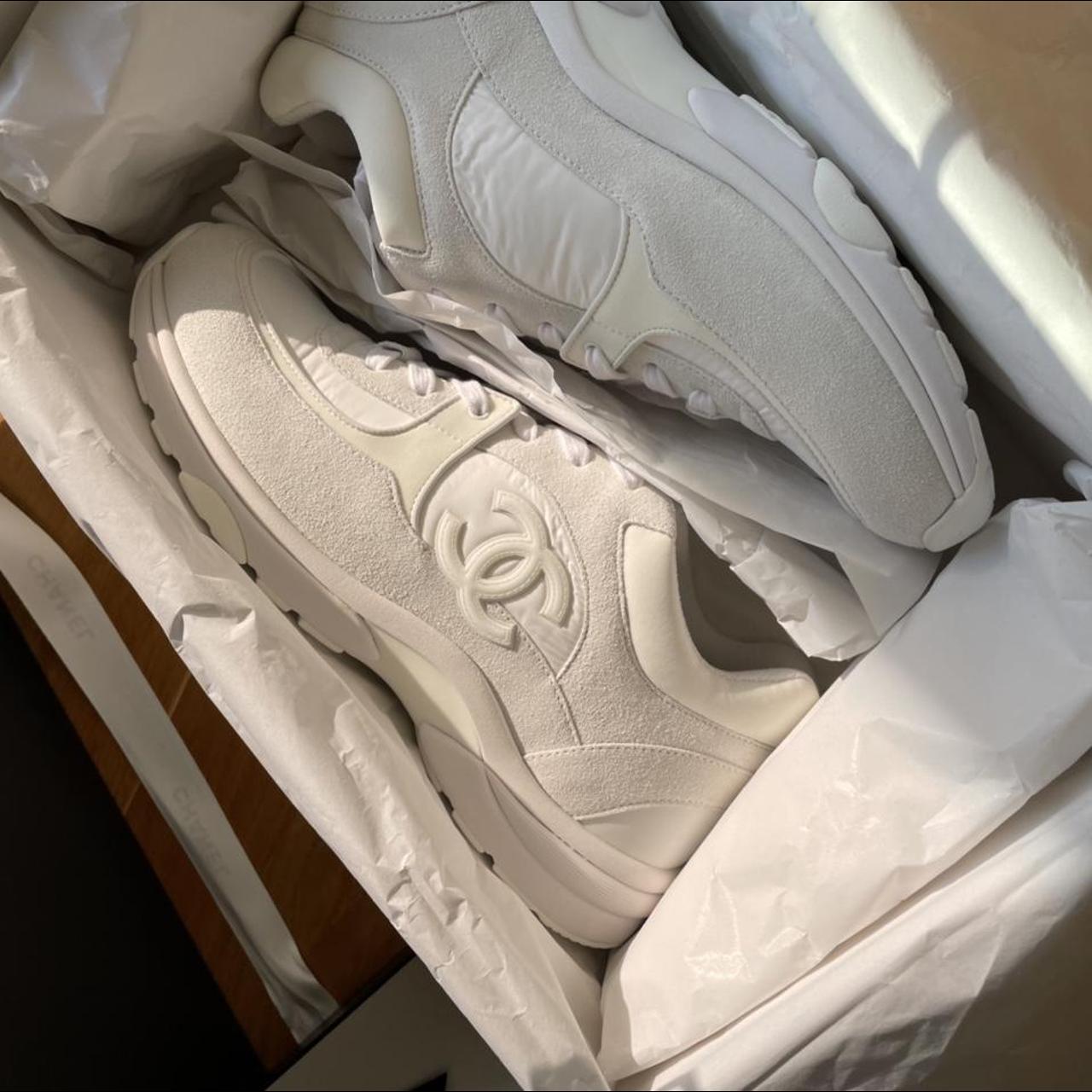 all white chanel runners