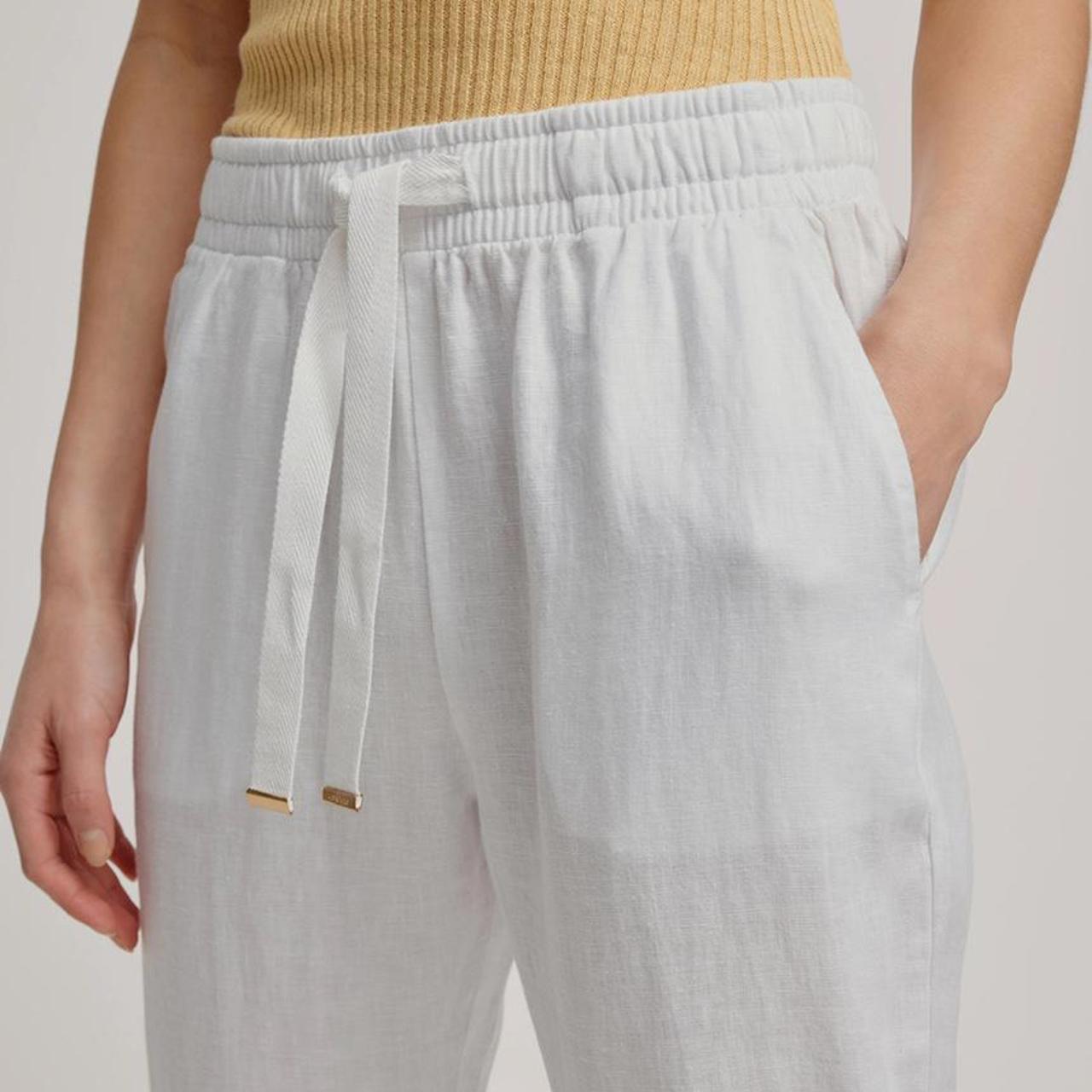 Selling Venroy Lounge Pants White linen Size L TAGS... - Depop