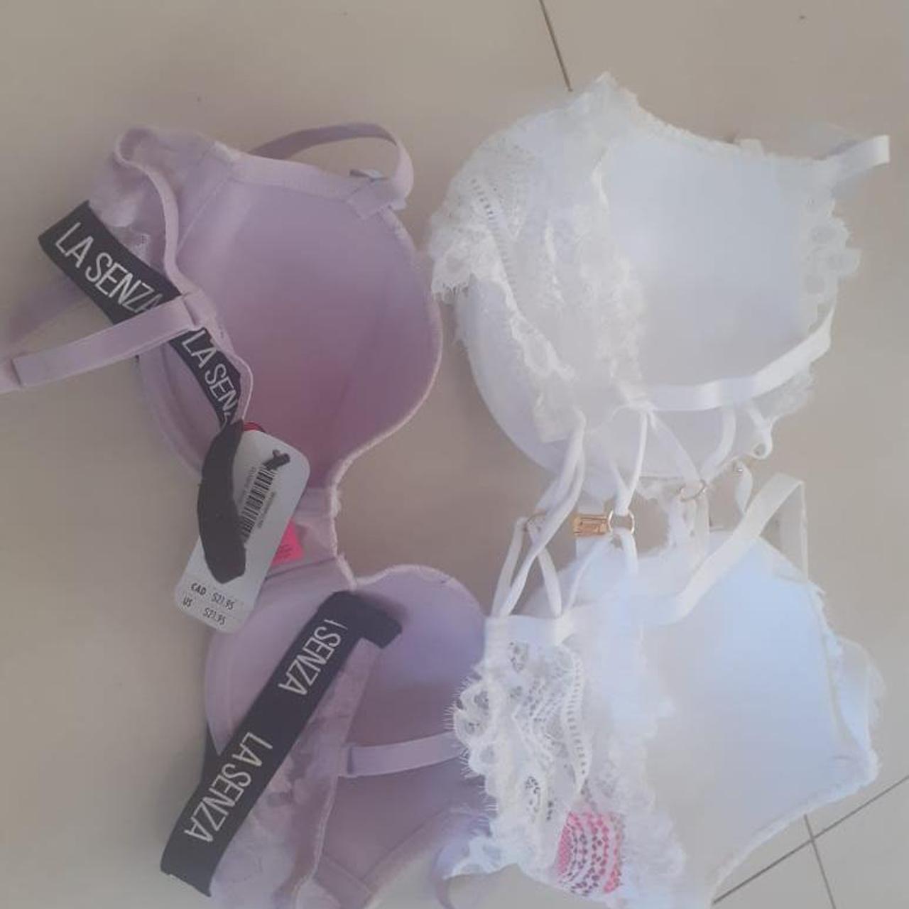 La Senza Beyond Sexy Classing Plunge White Bra and - Depop