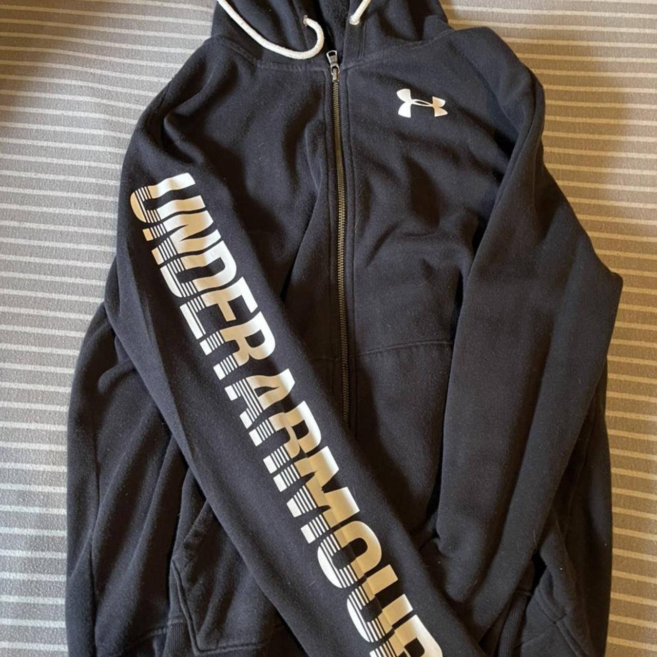 Under armour womens zip up hoodie. Size large. Good... - Depop