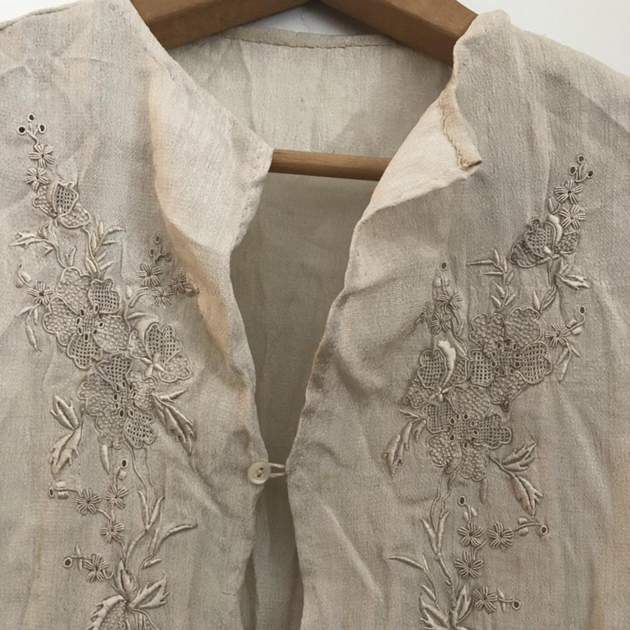Sweet handmade antique silk vest/blouse with... - Depop