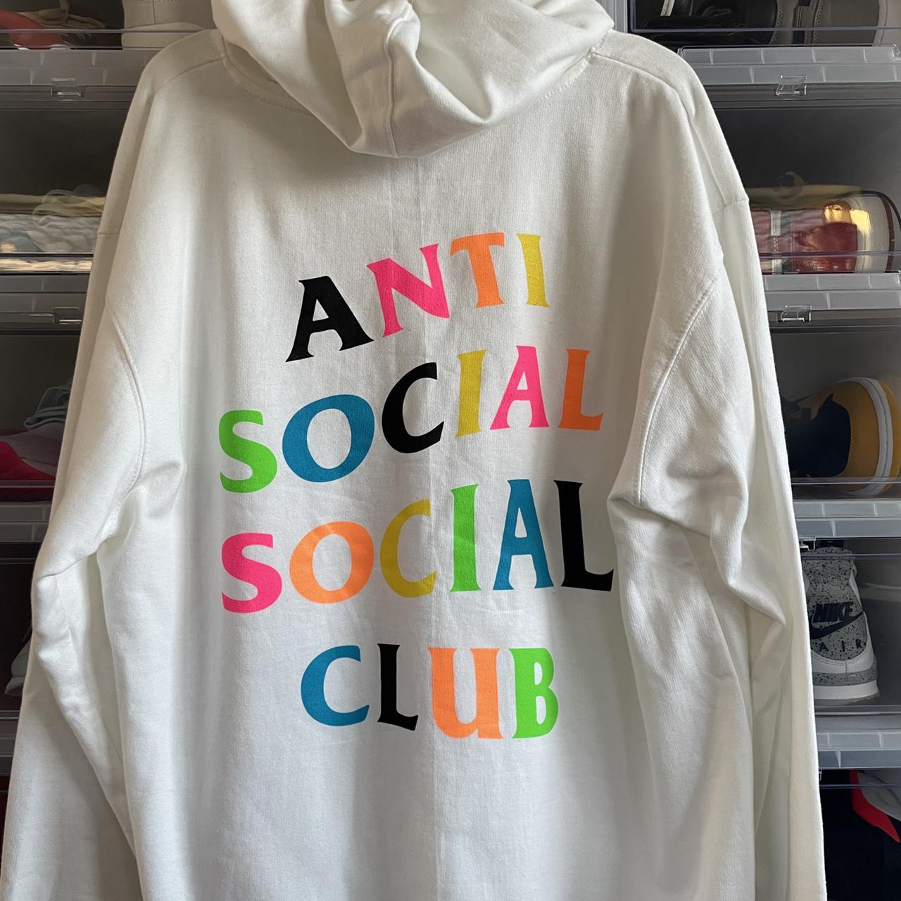 Regnjakke Berigelse apparat Anti Social Social Club Rainbow Hoodie - Size L -... - Depop