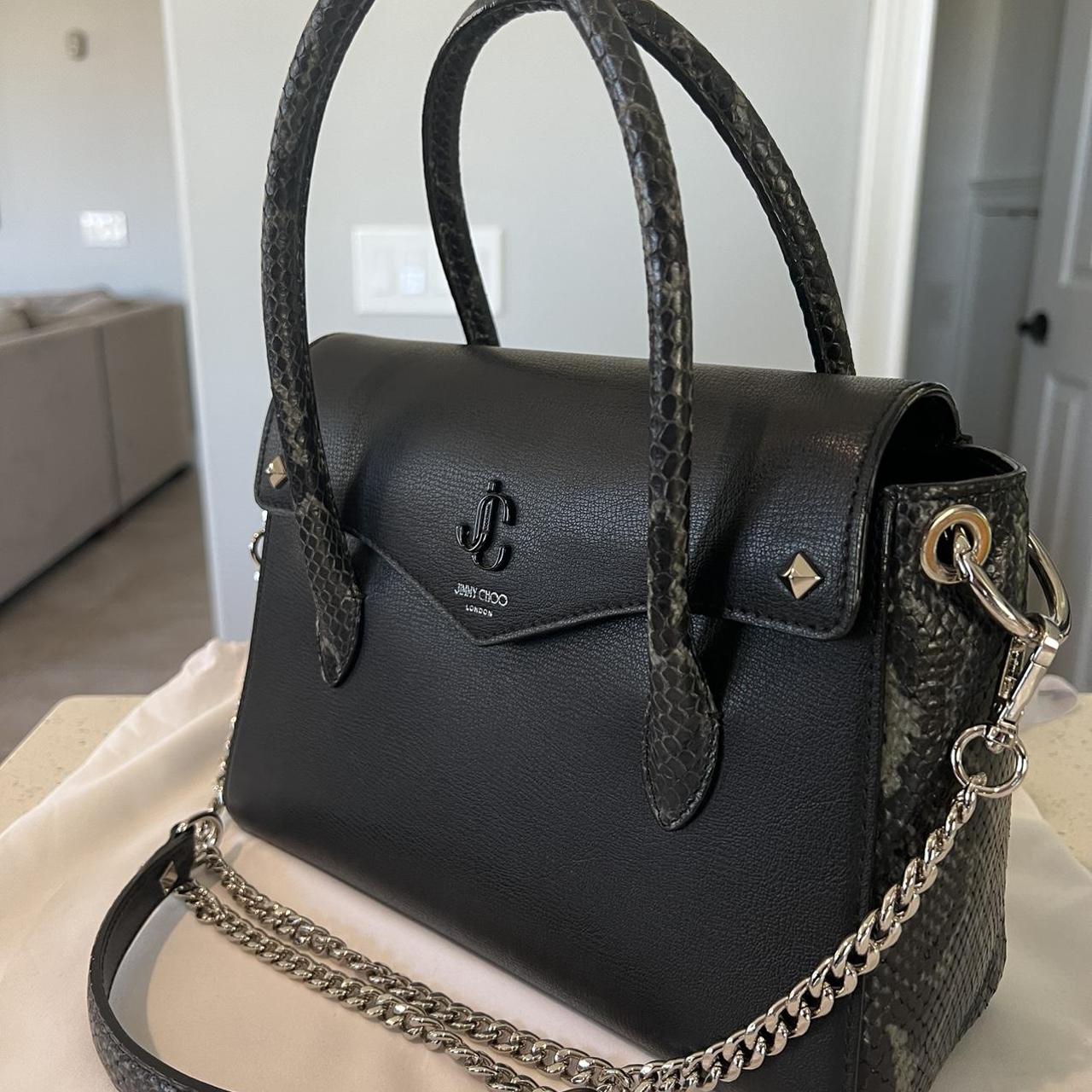 Jimmy Choo Women's Black and Silver Bag | Depop