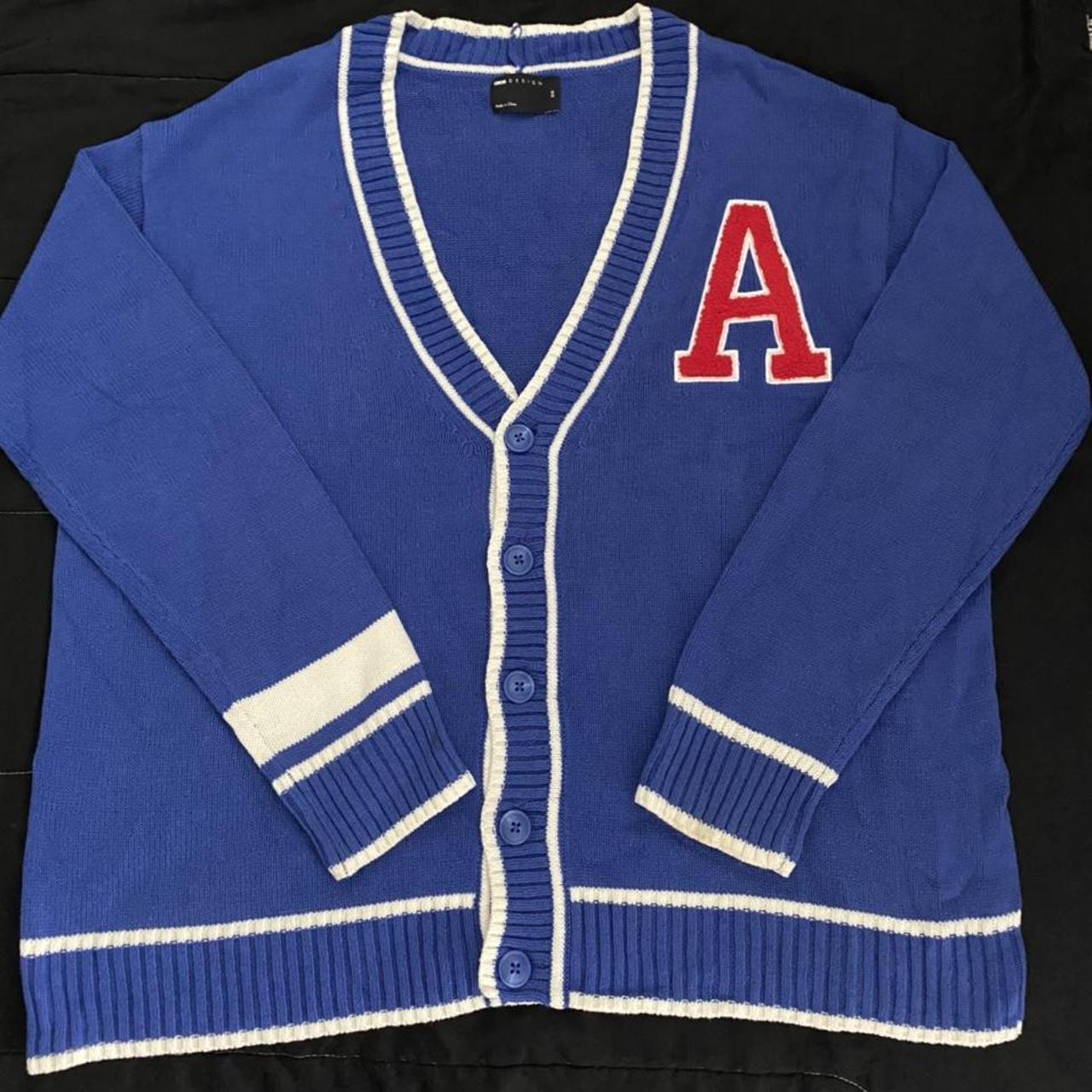 ASOS DESIGN knit oversized cardigan with red