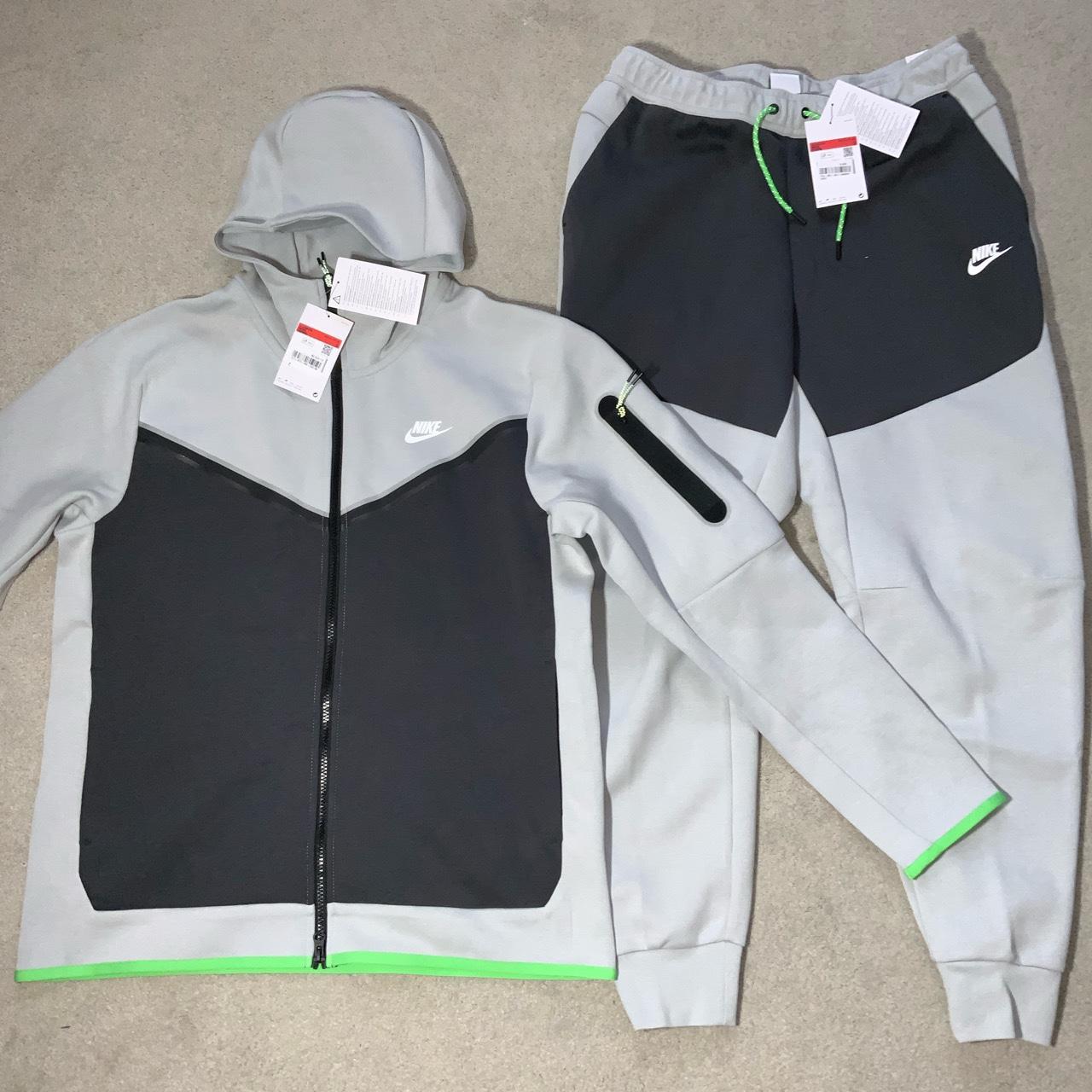 nike tech grey and green