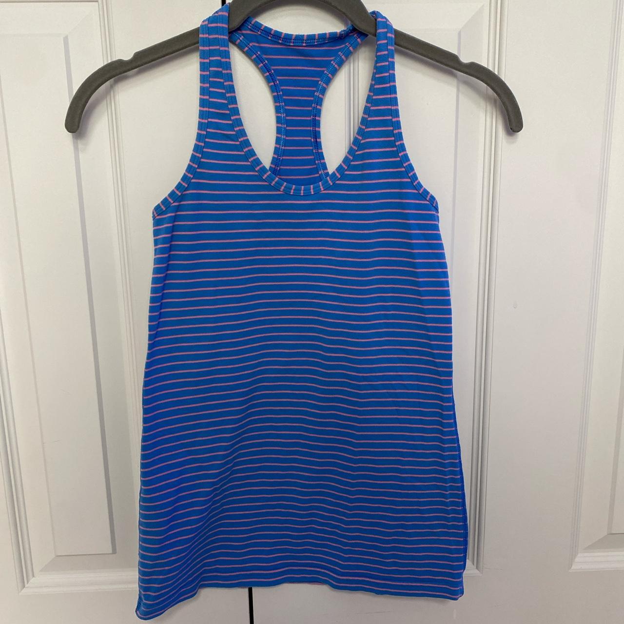 -Ivivva (lululemon) Blue/pink Racer Back Tank top... - Depop