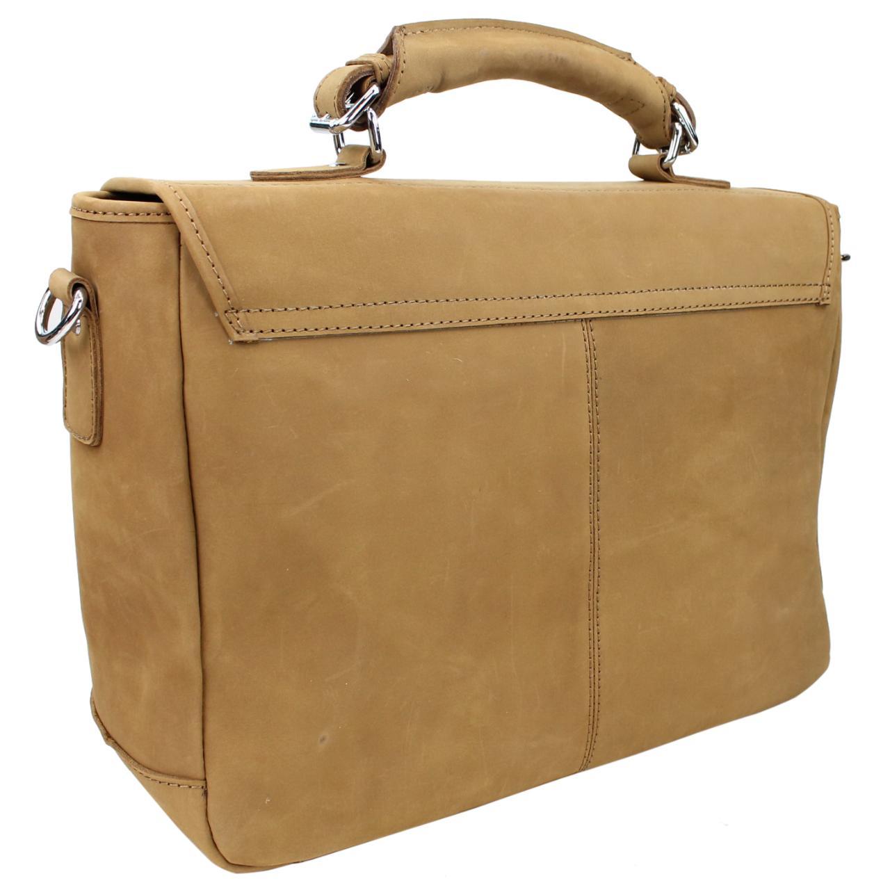 Spacious Cowhide Leather Messenger Bag... Depop