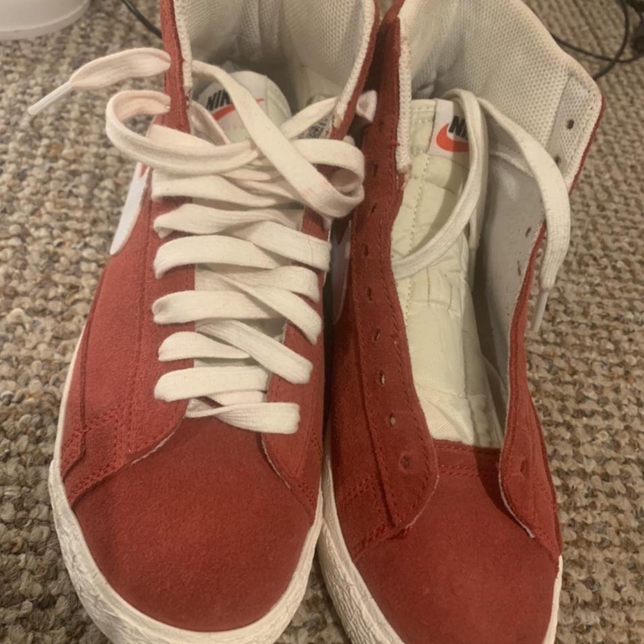 Women's Red and White Trainers | Depop