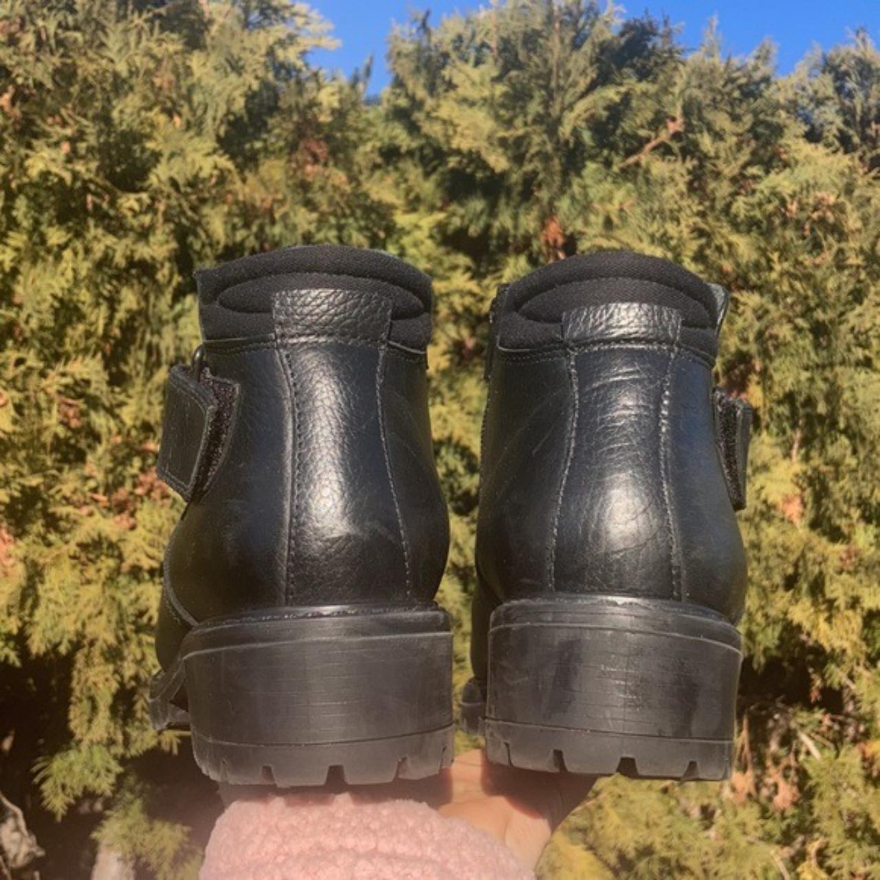 L.L. Bean Black Leather Chunky Platform Zip Up Boots... Depop