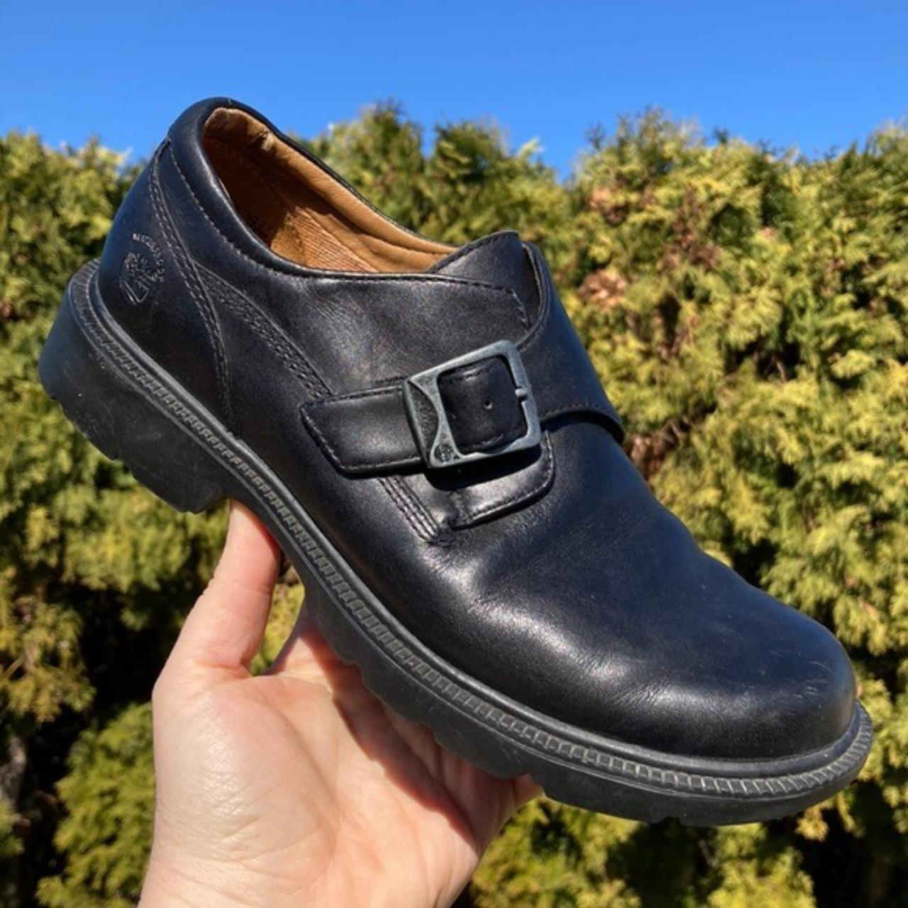 Timberland Black Leather Monk Strap Buckle Smart... Depop