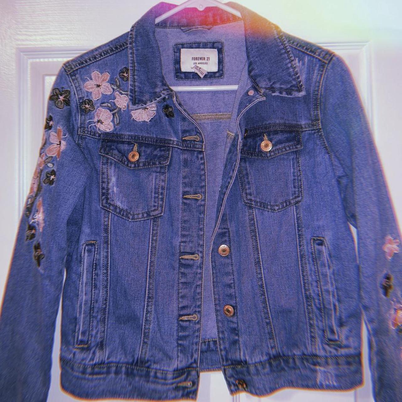 floral denim jacket forever 21