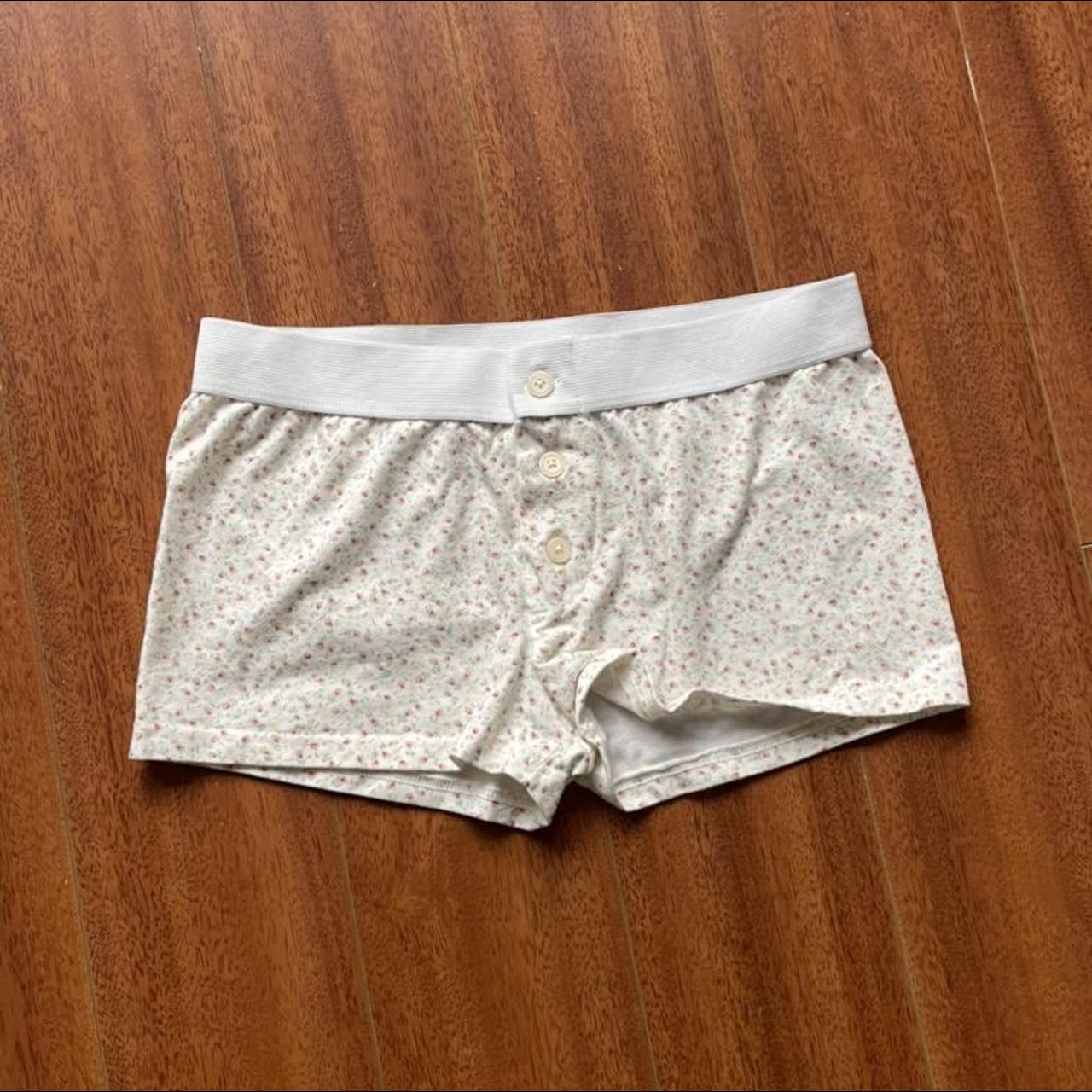 floral brandy melville boxer boy shorts brand new... - Depop