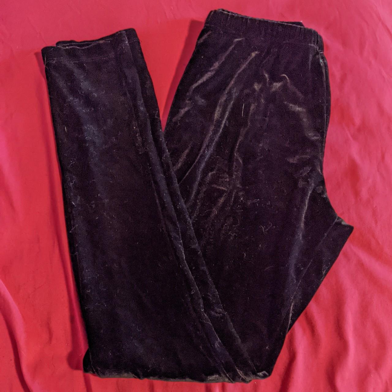 velour velvet leggings waist: 24” inseam: 27” mid - Depop