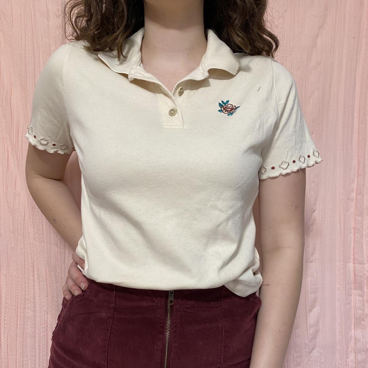 Dainty Lil Off White Collared Shirt With Beautiful Depop