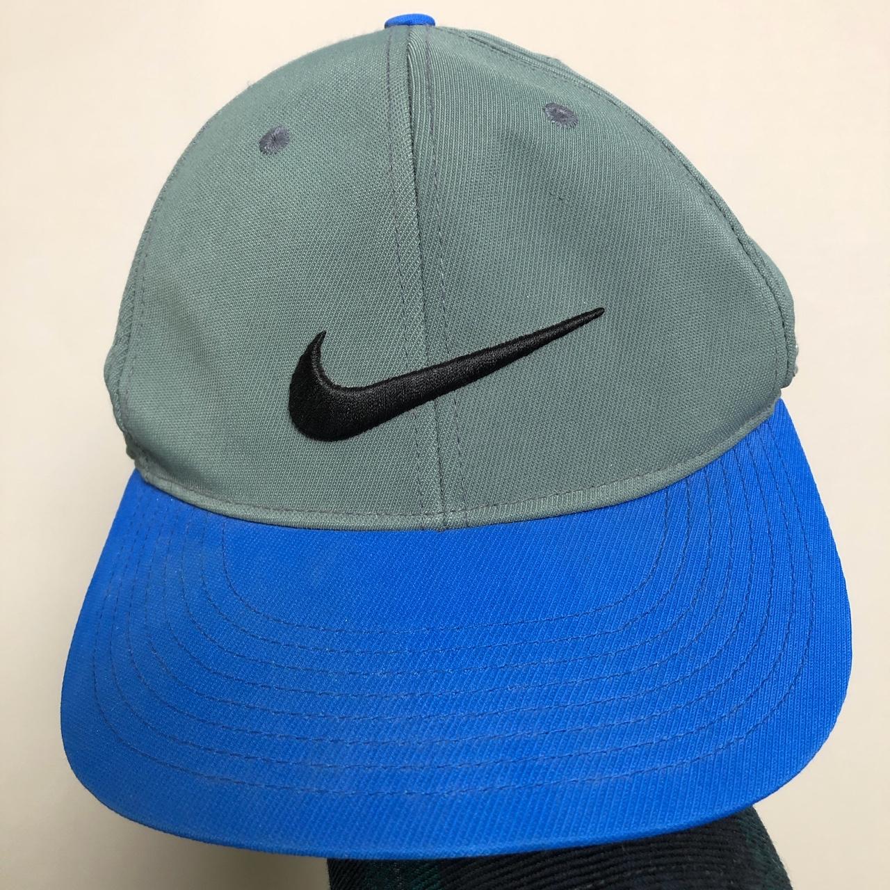 Nike golf cap in khaki and blue. Embroidered logo... Depop