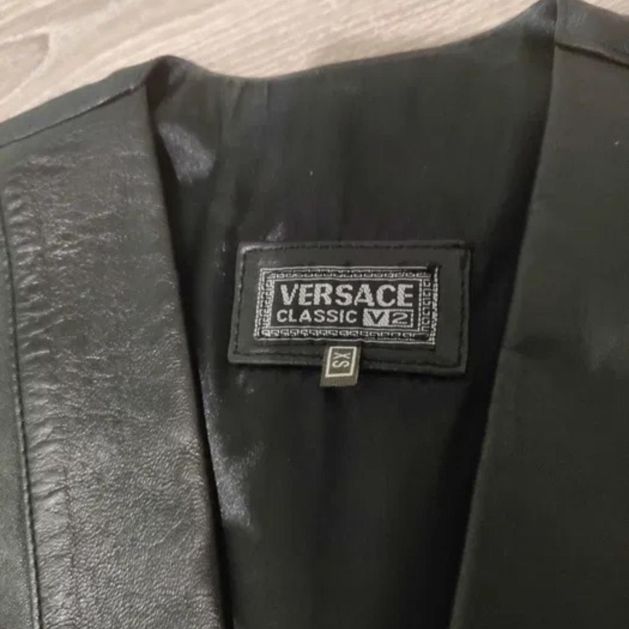 Vintage Versace Classic leather set includes vest... - Depop