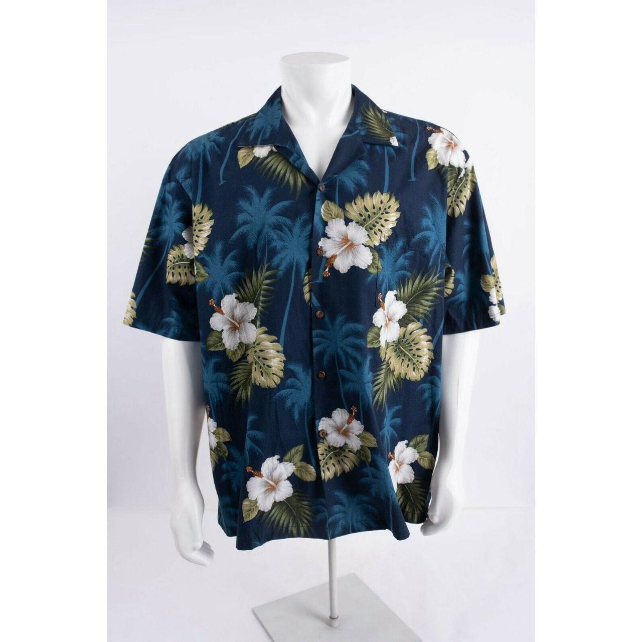 1980s Mens Vintage Hawaiian Shirt Casual Button Up... - Depop