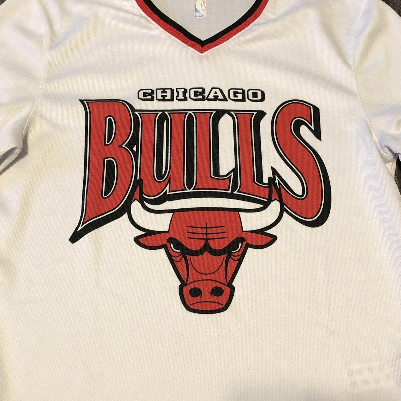 Chicago Bulls Jersey Tee Adult Small White - Depop