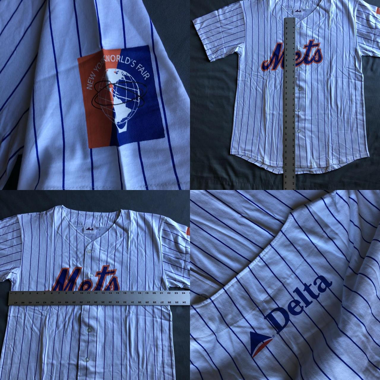 New York Mets Jersey XL White Pinstripe Cotton Blank Giveaway Retro MLB  Apparel