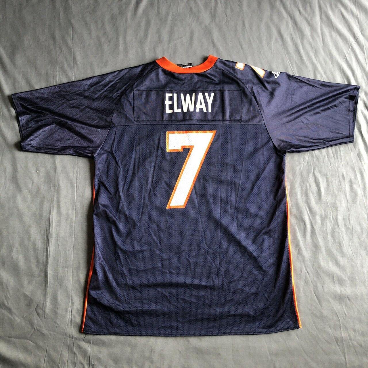 Vintage John Elway Demver Broncos Jersey #7 Blue XL - Depop