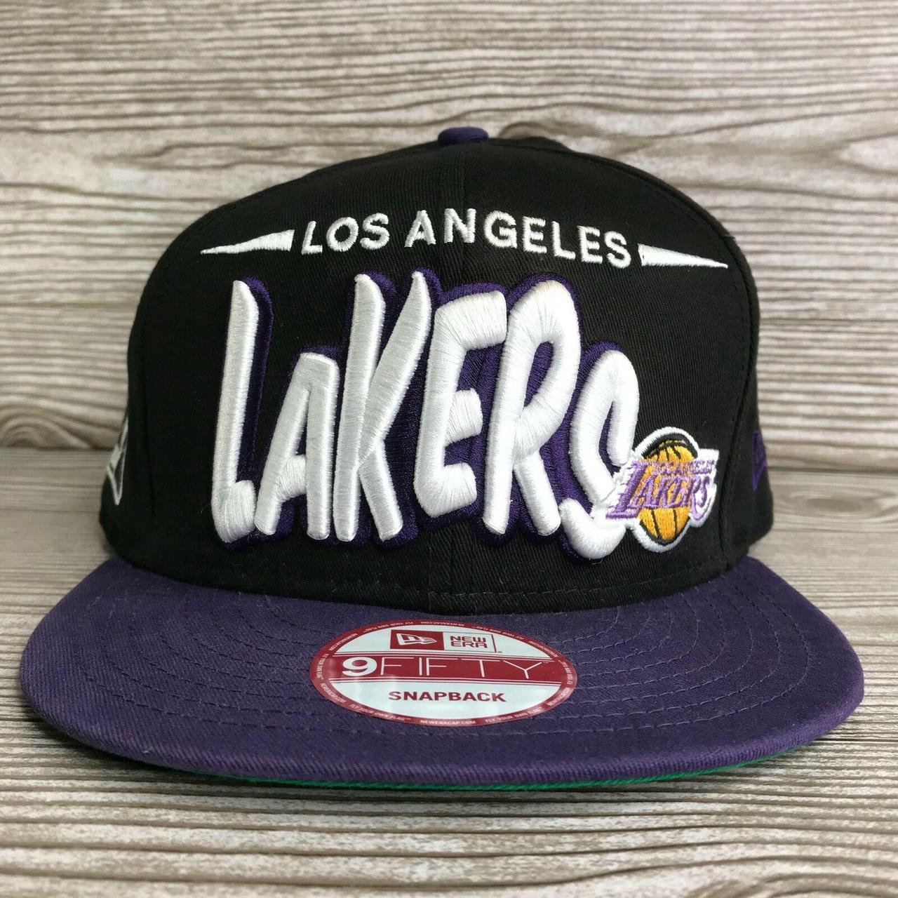 LOS ANGELES LAKERS SPELL OUT SCRIPT LOGO NEW ERA... - Depop