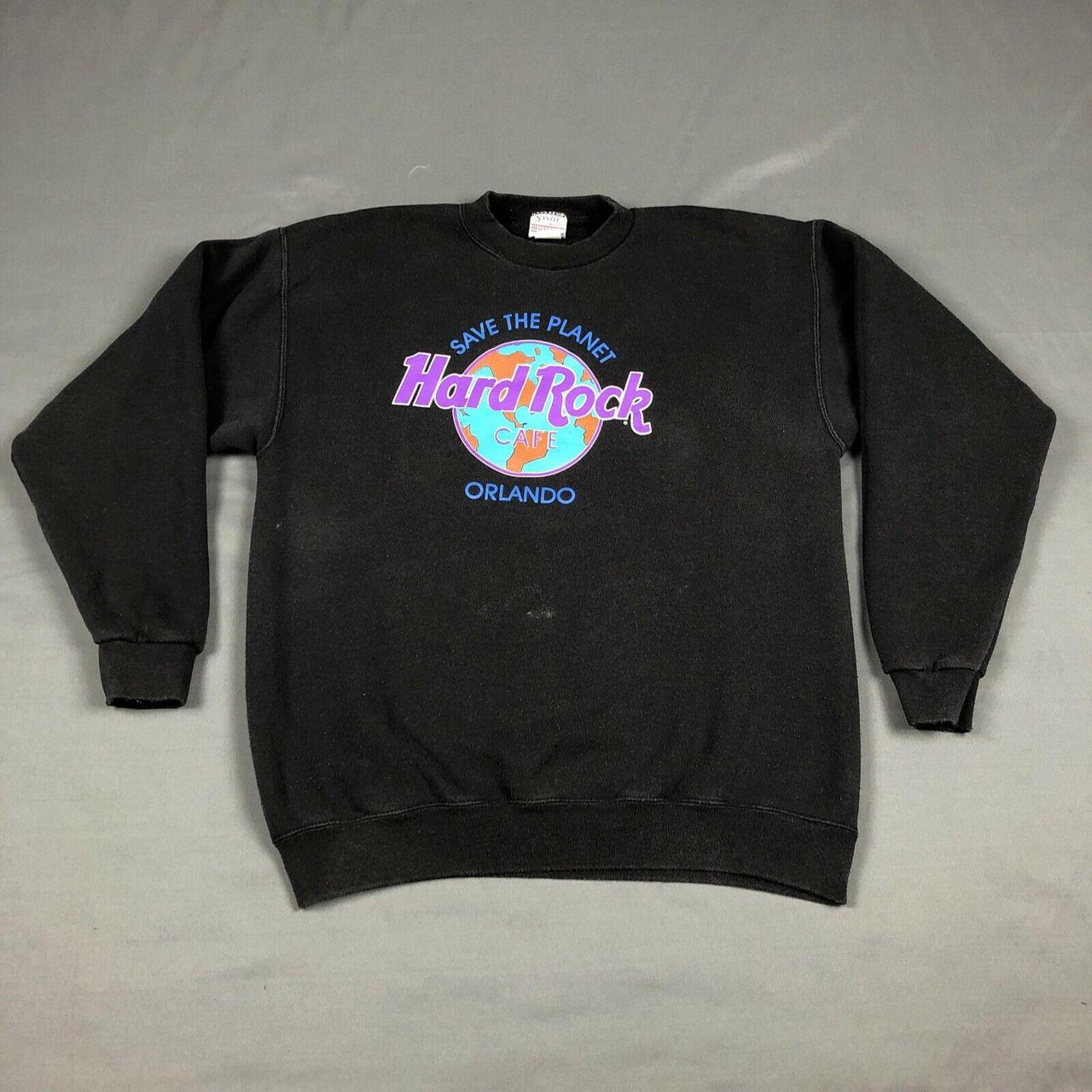Vintage Hard Rock Cafe Crewneck Sweatshirt Black... - Depop