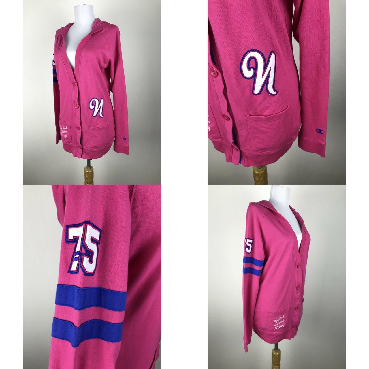 Champion Women's Pink and Navy Cardigan (4)