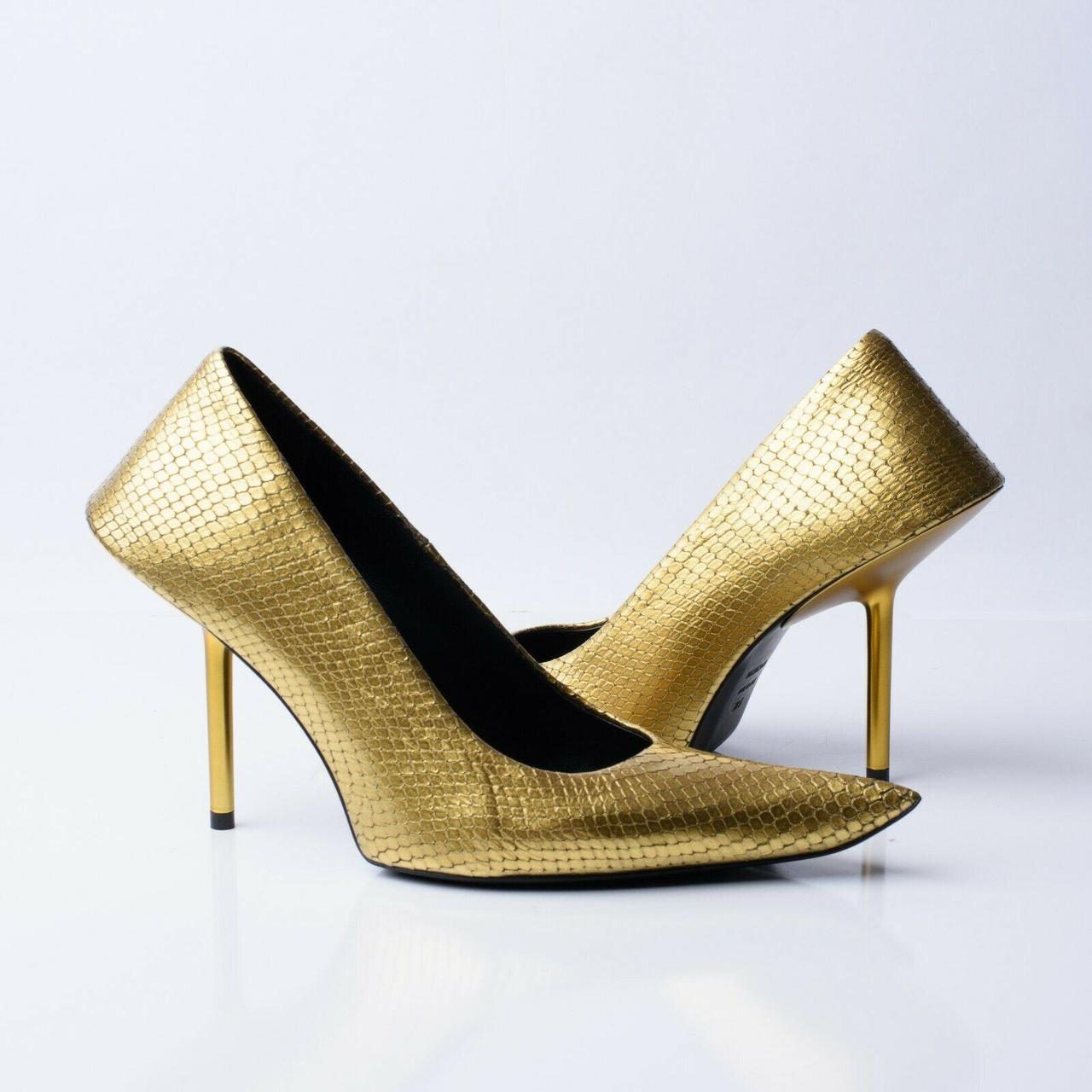 balenciaga gold heels