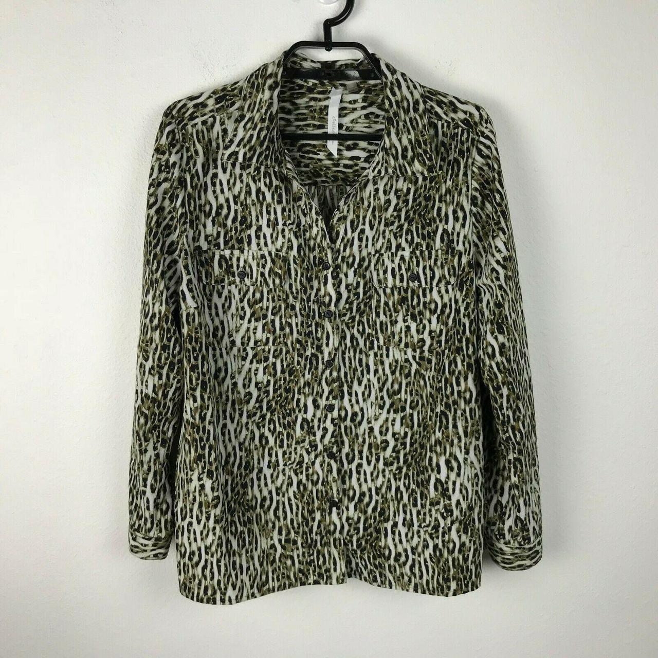 EF Collection Women's Black and Green Blouse