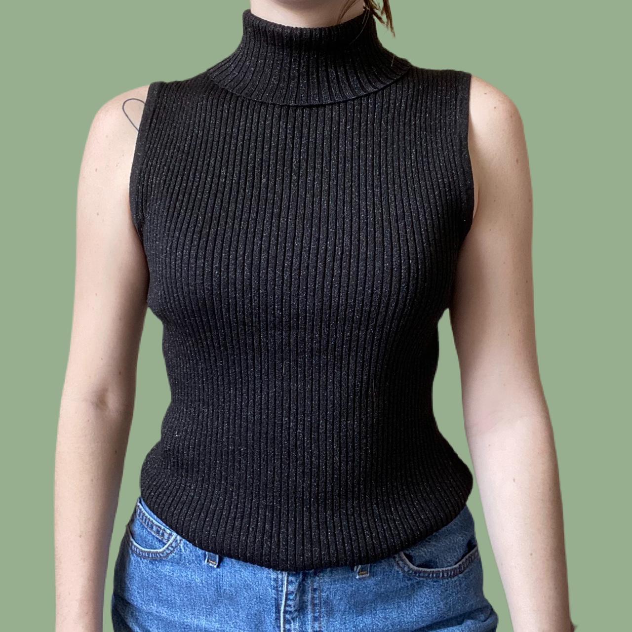 cable and gauge sleeveless turtleneck