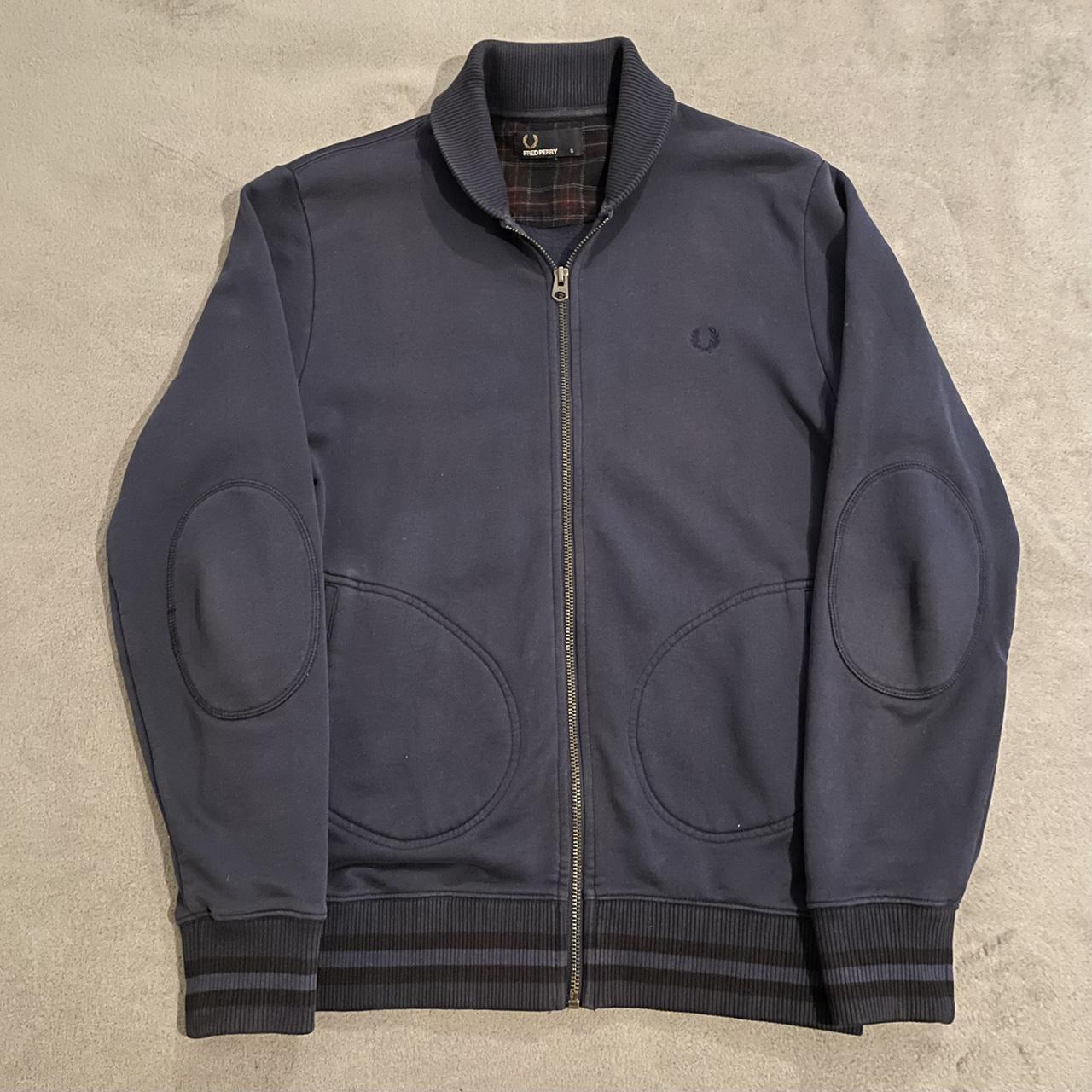 Fred Perry Men's Blue and Navy Jacket | Depop