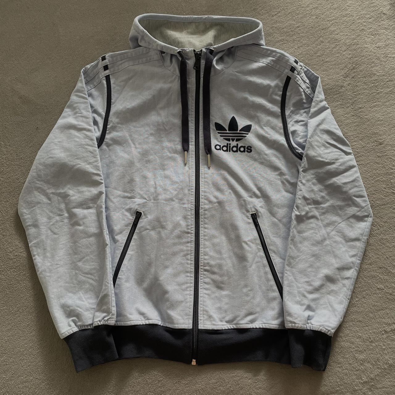 Vintage 90s Adidas Originals Zip hooded jacket. Baby... - Depop