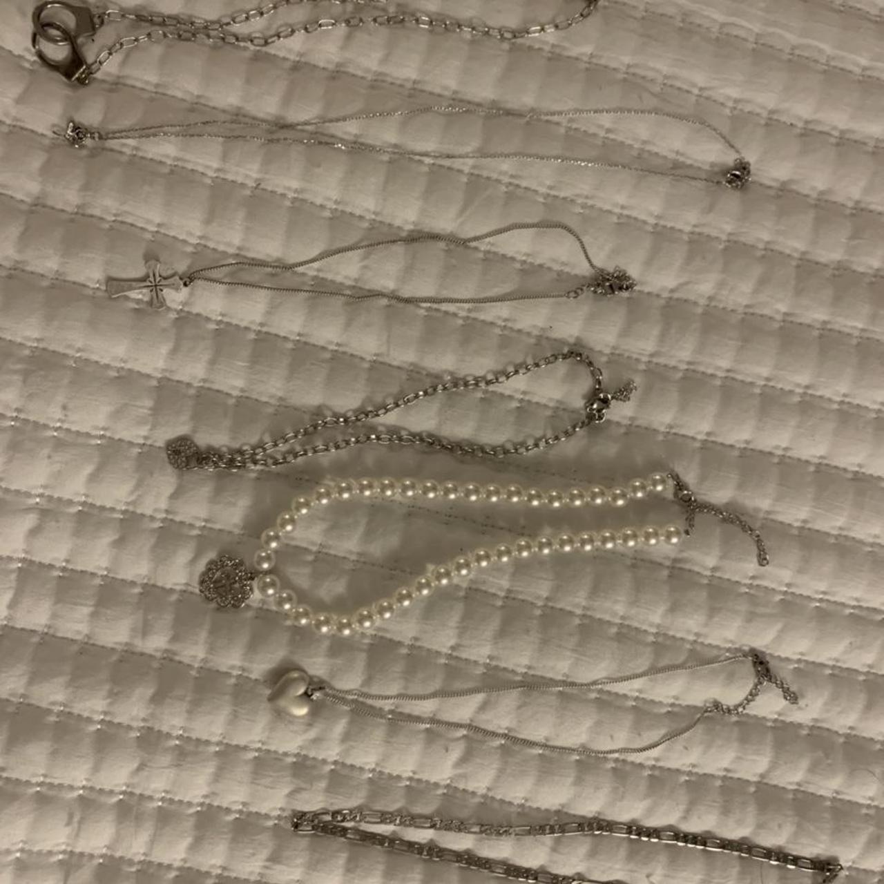 BRANDY MELVILLE silver necklaces 3 for 15 Depop