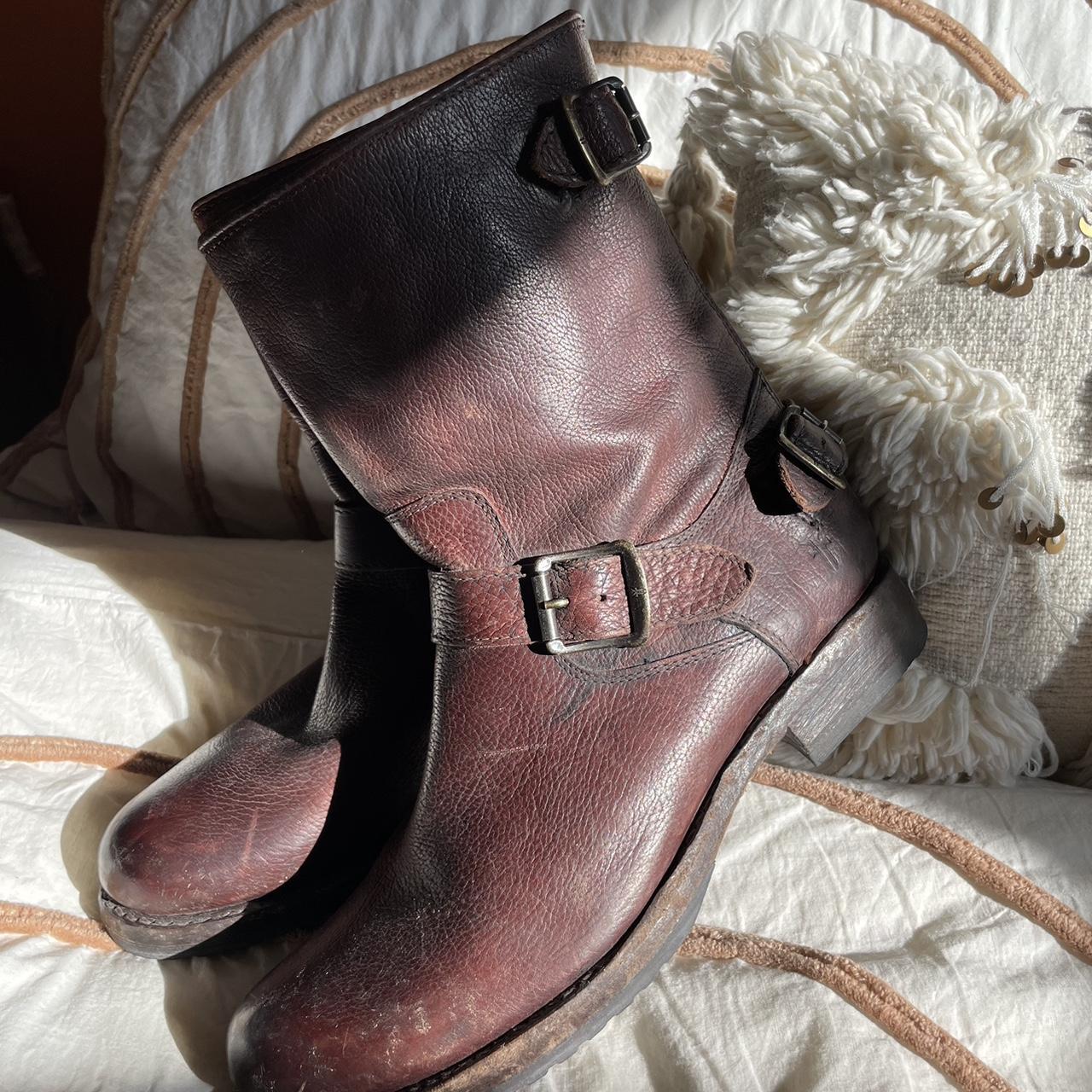 frye riding boots brown