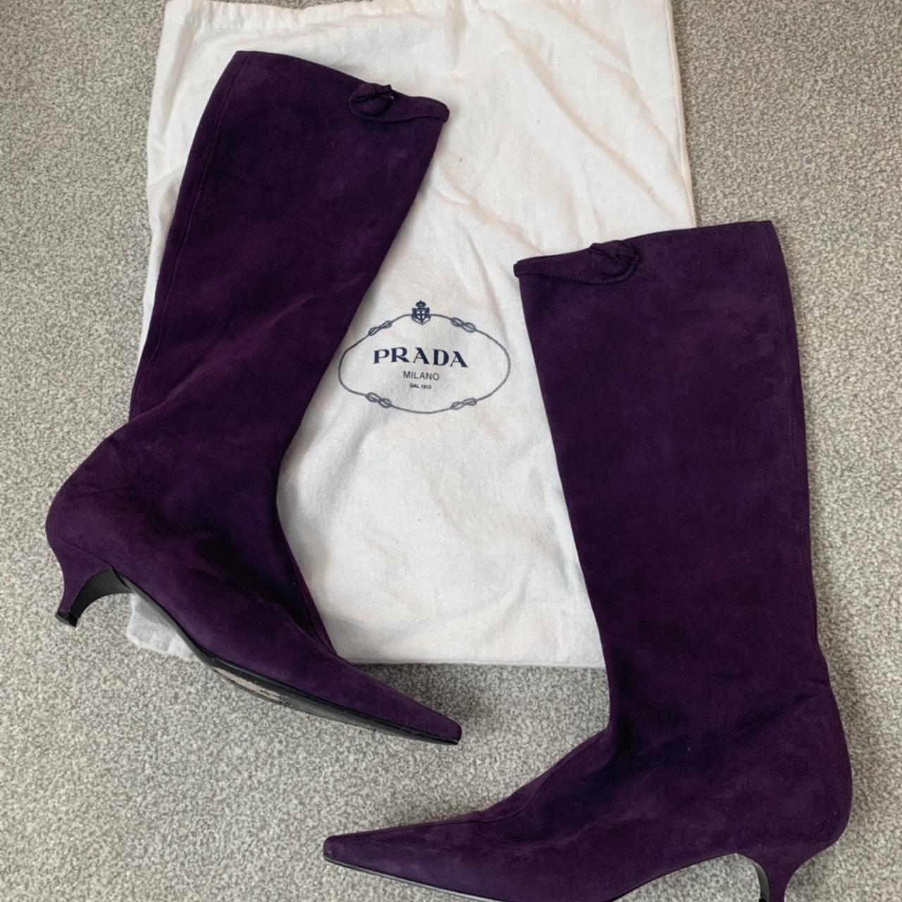 purple prada boots