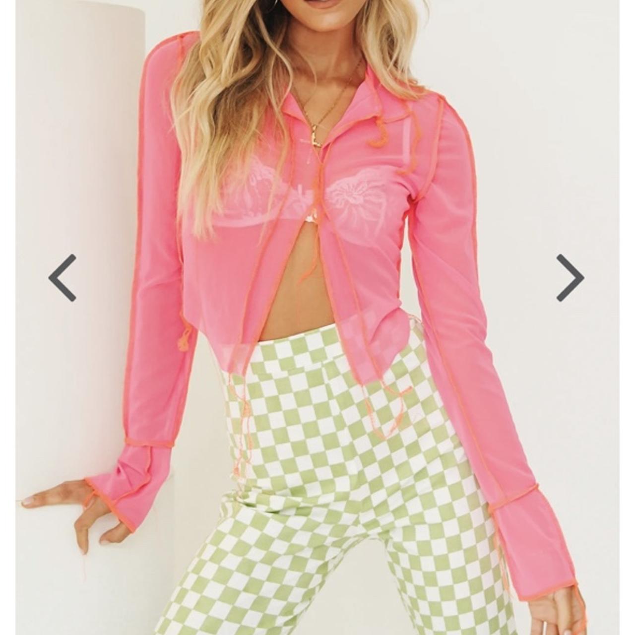 Verge Girl Women's Pink and Orange Blouse Depop