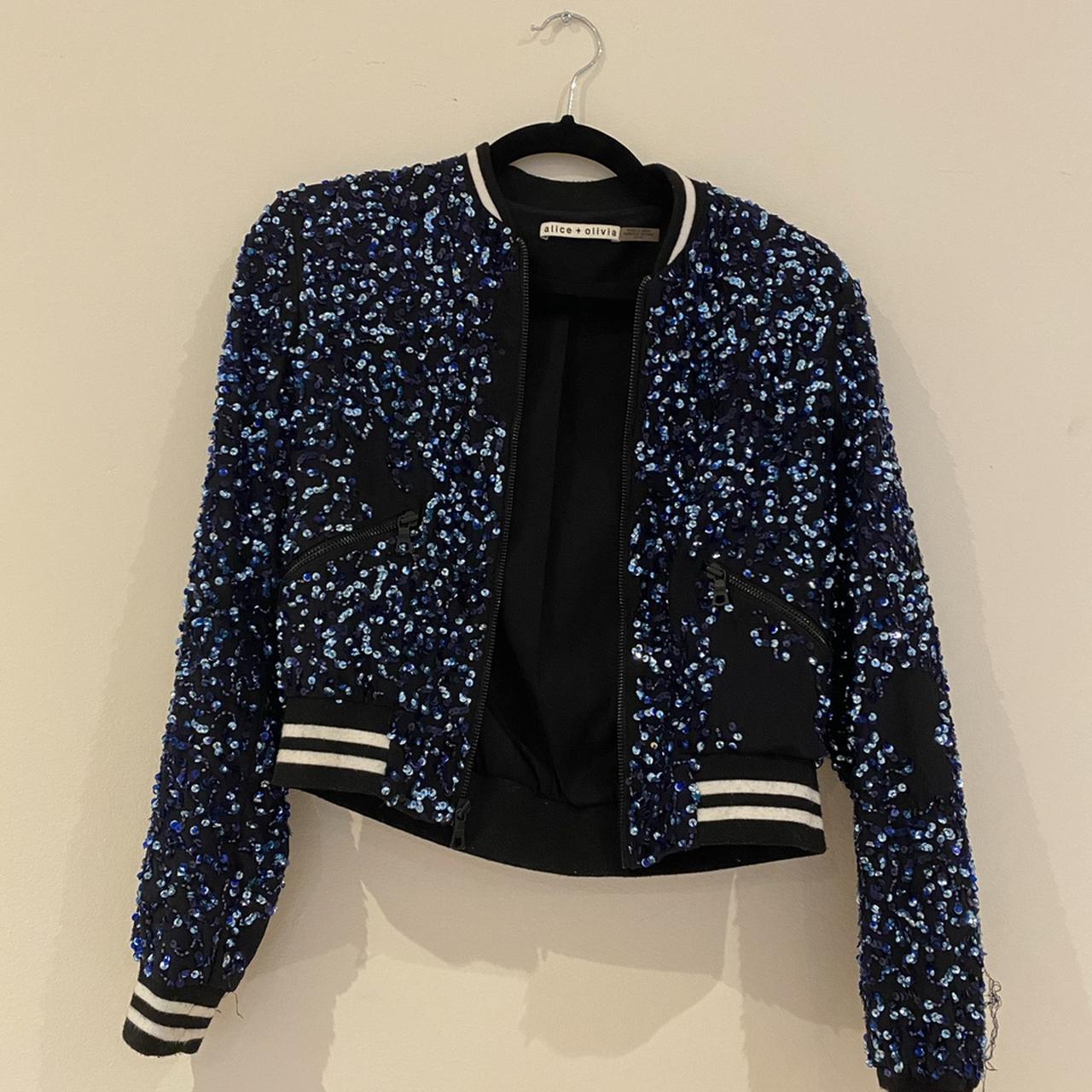 Alice and olivia sequin bomber jacket hotsell